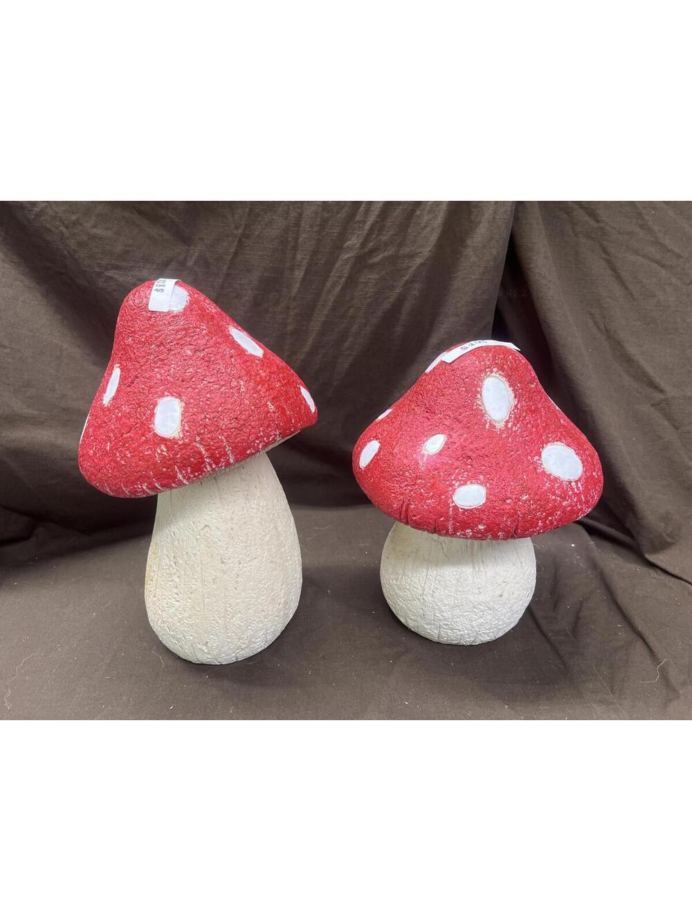 Decorative Red and White Mushroom Garden Ornaments - Set of 2